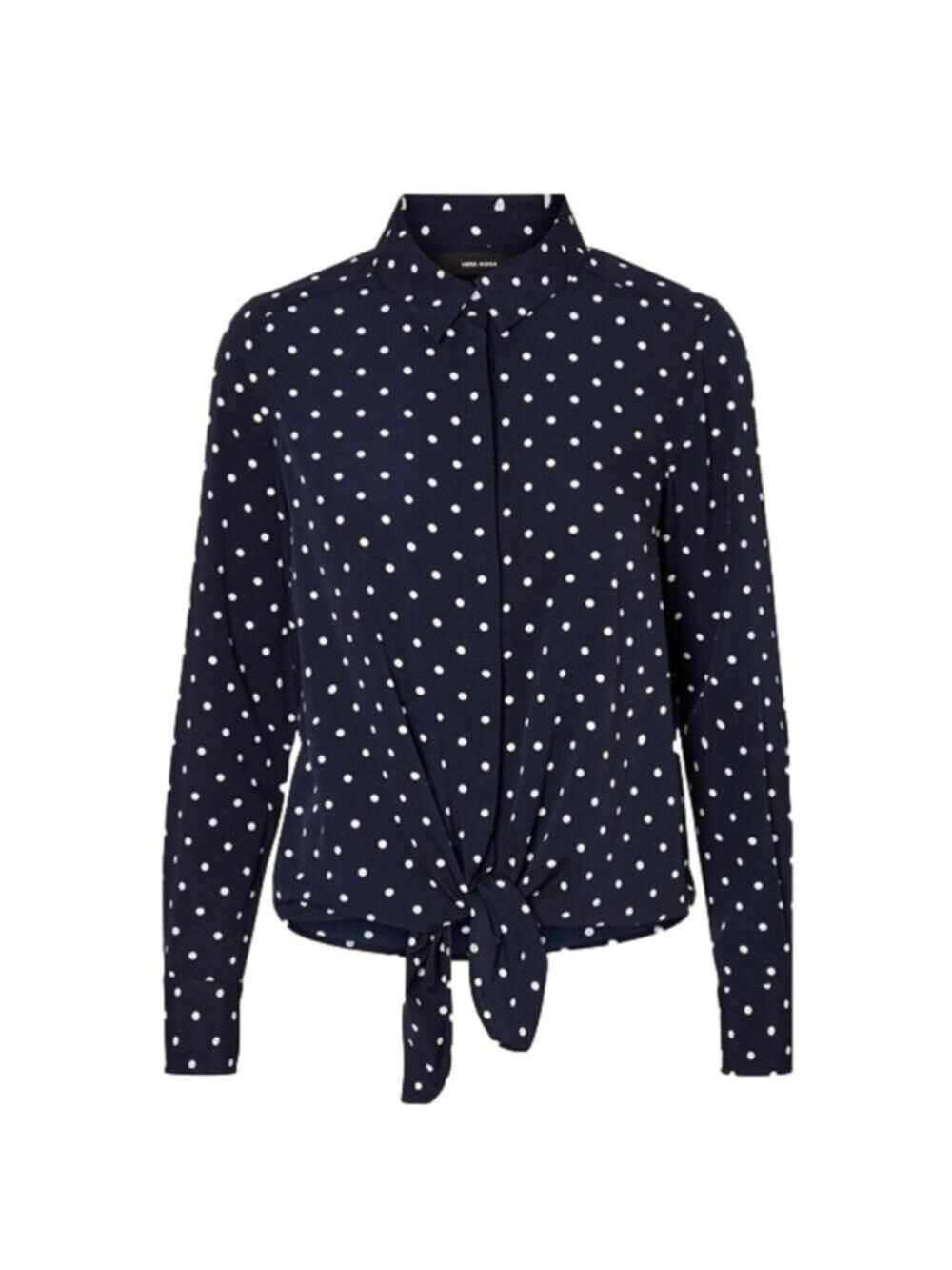VERO Moda Polka Dot Long Sleeve Tie Top NWT